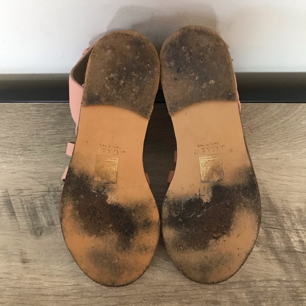 J CREW Peach LEATHER Strappy GLADIATOR SANDALS 6 - Picture 6 of 6